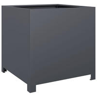 PFLANZKÜBEL Anthrazit 50/50/50 Cm Stahl - Anthrazit, Metall (50/50/50cm) - vidaXL