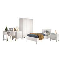 KINDERZIMMER SET Keely Kiefer weiß Bett NaKo Schrank Schreibtisch - Weiß, Holz (58/196/149cm) - 58aufmkessel