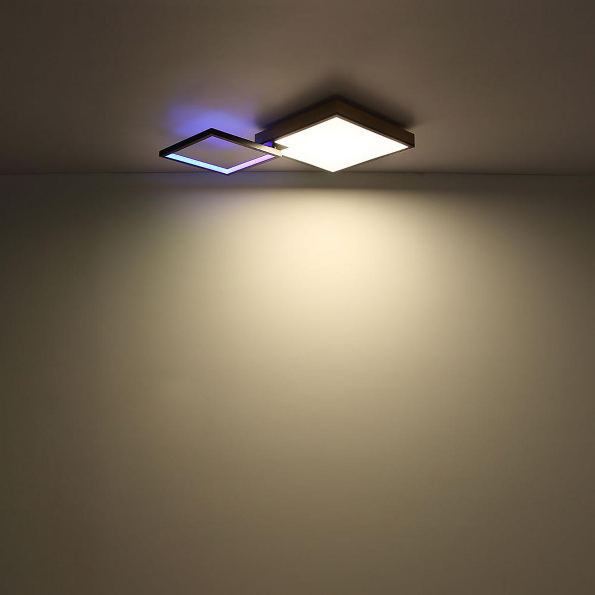 LED DECKENLEUCHTE Jacky Schwarz Holzoptik - Schwarz, Metall (85.5/55/10cm) - Globo Lighting