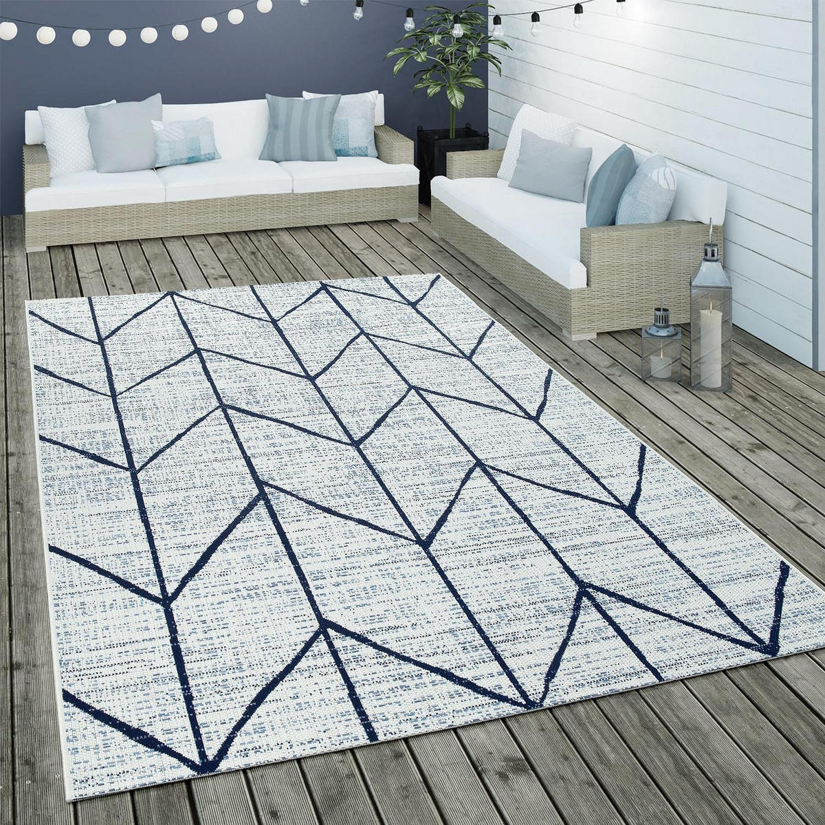 OUTDOORTEPPICH 120/170 cm Kortrijk 741 - Weiß, Kunststoff (120/170cm) - Paco Home