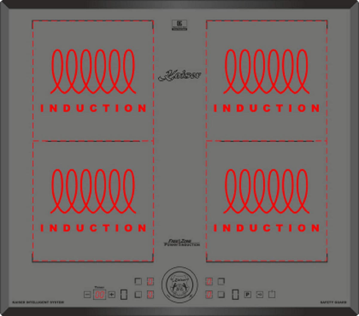 INDUKTIONSKOCHFELD - Grau, Keramik (59/5.5/52cm) - Kaiser Küchengeräte