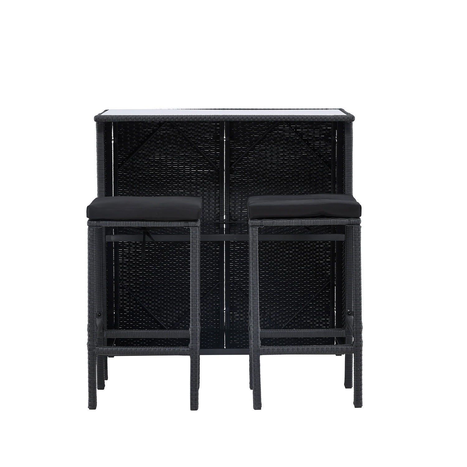 OUTDOOR BARLOUNGE - Schwarz - Polyethylen - 60 x 105 x 100 cm - Schwarz, Kunststoff - home24