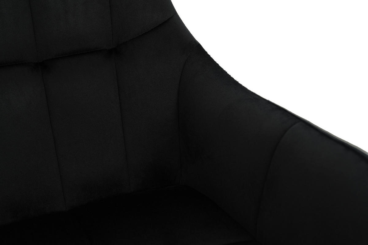 STUHL FANO drehbar gepolsterter mit Steppung - schwarz - Velour - Schwarz, Textil/Metall (58/83/59cm) - NEW HOME