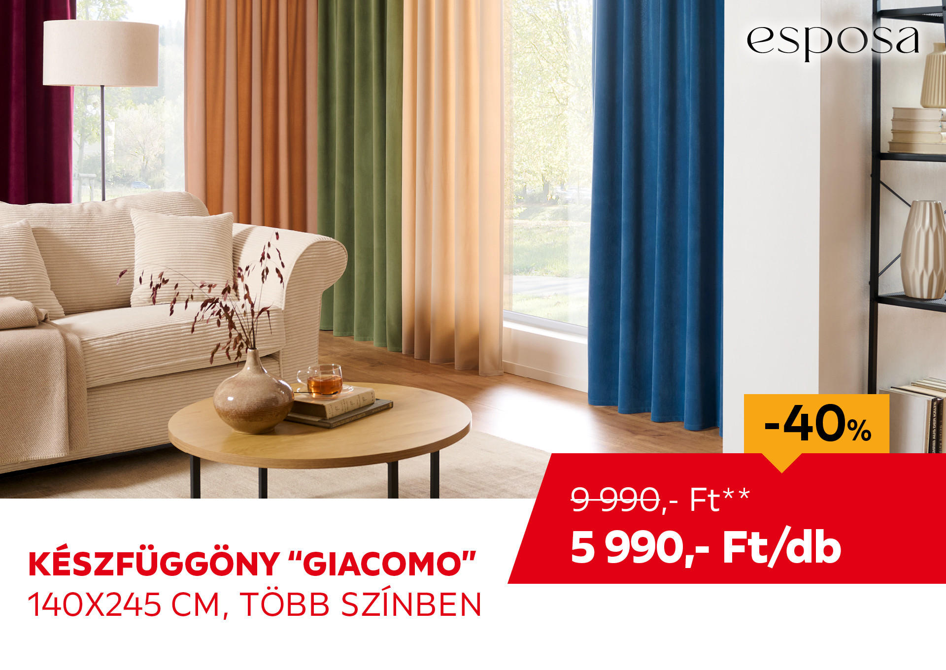 KÉSZFÜGGÖNY  "GIACOMO" 140x245 cm  Kiemelt termék 9990 Ft.- helyett 5990 Ft.-