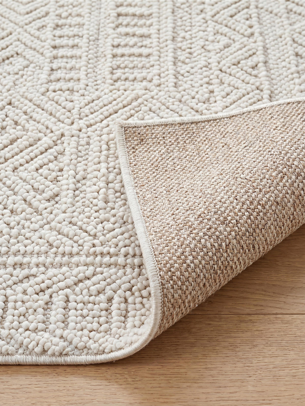 TEPPICH Flachgewebe LANGAU in Creme, mit Ethno-Streifen, 80 x 250 cm - Creme, Textil (80/250cm) - KADIMA DESIGN