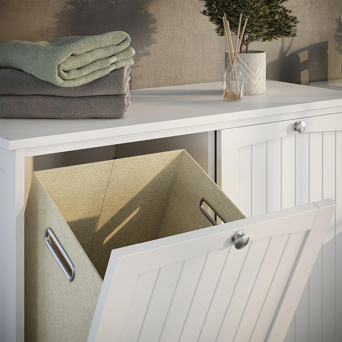 SKŘÍŇKA DO KOUPELNY Bianco Bílá - bílá, kompozitní dřevo (83/80/37cm) - Vicco