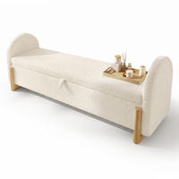 BETTBANK 146x47x61 cm Weiß mit Stauraum - Weiß, Holz (146/61/47cm) - FLIEKS