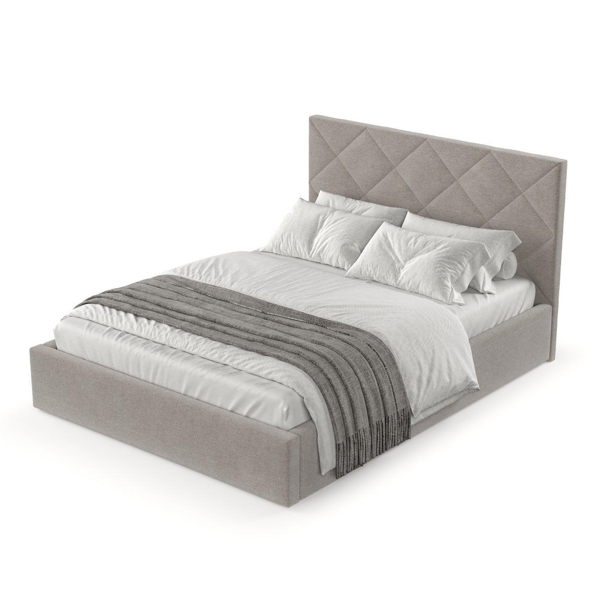 POLSTERBETT Torno 160/200 cm Beige im Asti Stoff - Beige/Schwarz, Holz/Holzwerkstoff (160/200cm) - AltaBeds