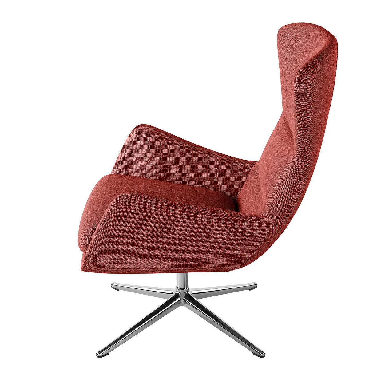 SESSEL mit Kreuzfuß - Chromfarben/Rot, Textil/Metall (84/99/96cm) - home24