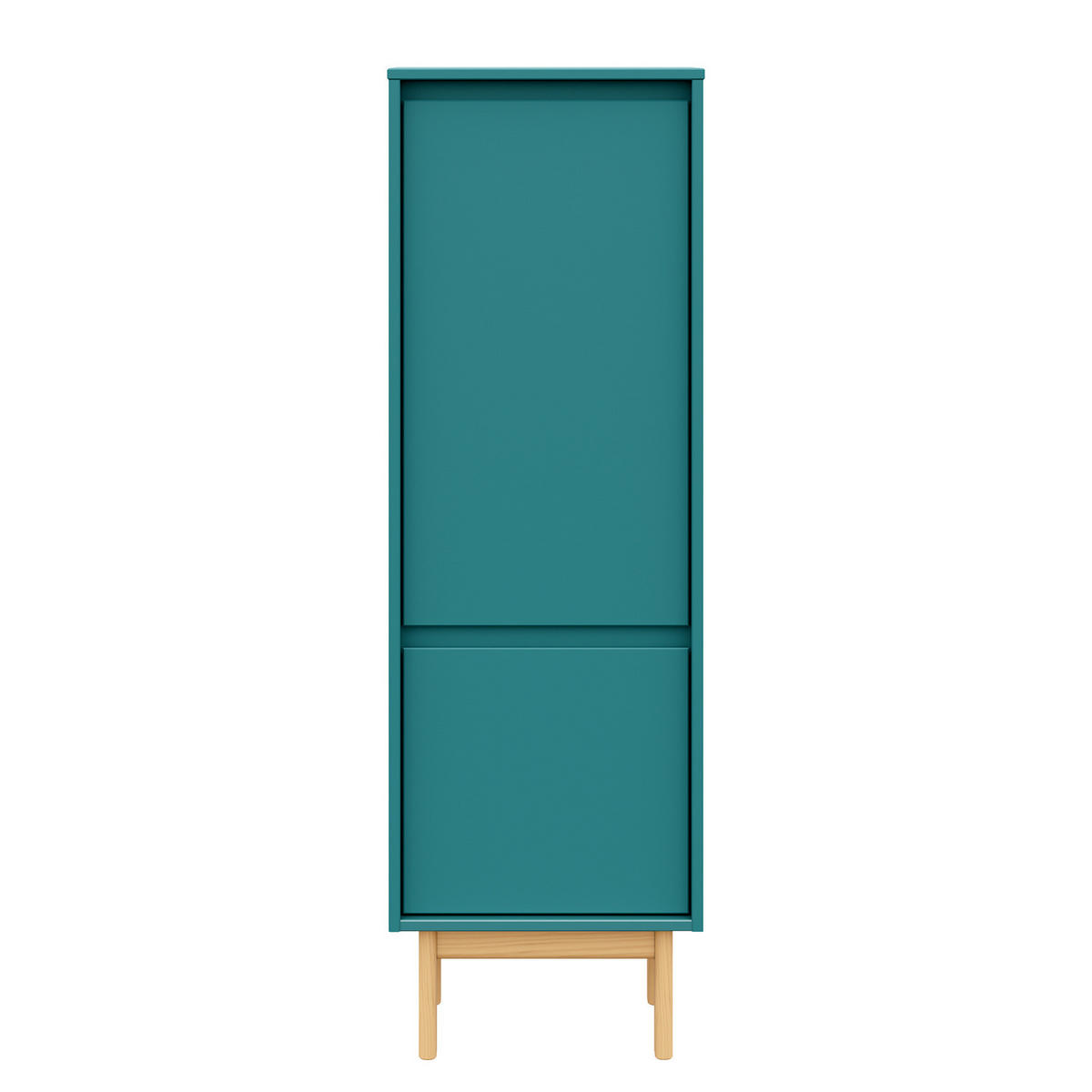 MIDISCHRANK mit 2 Türen - Pinie Massivholz - Softclose - Petrol, Holz (44/138/35cm) - home24