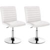 DREHSTUHL 2er Set Lederlook weiß - Chromfarben/Weiß, Textil/Metall (44/81/60cm) - CLP