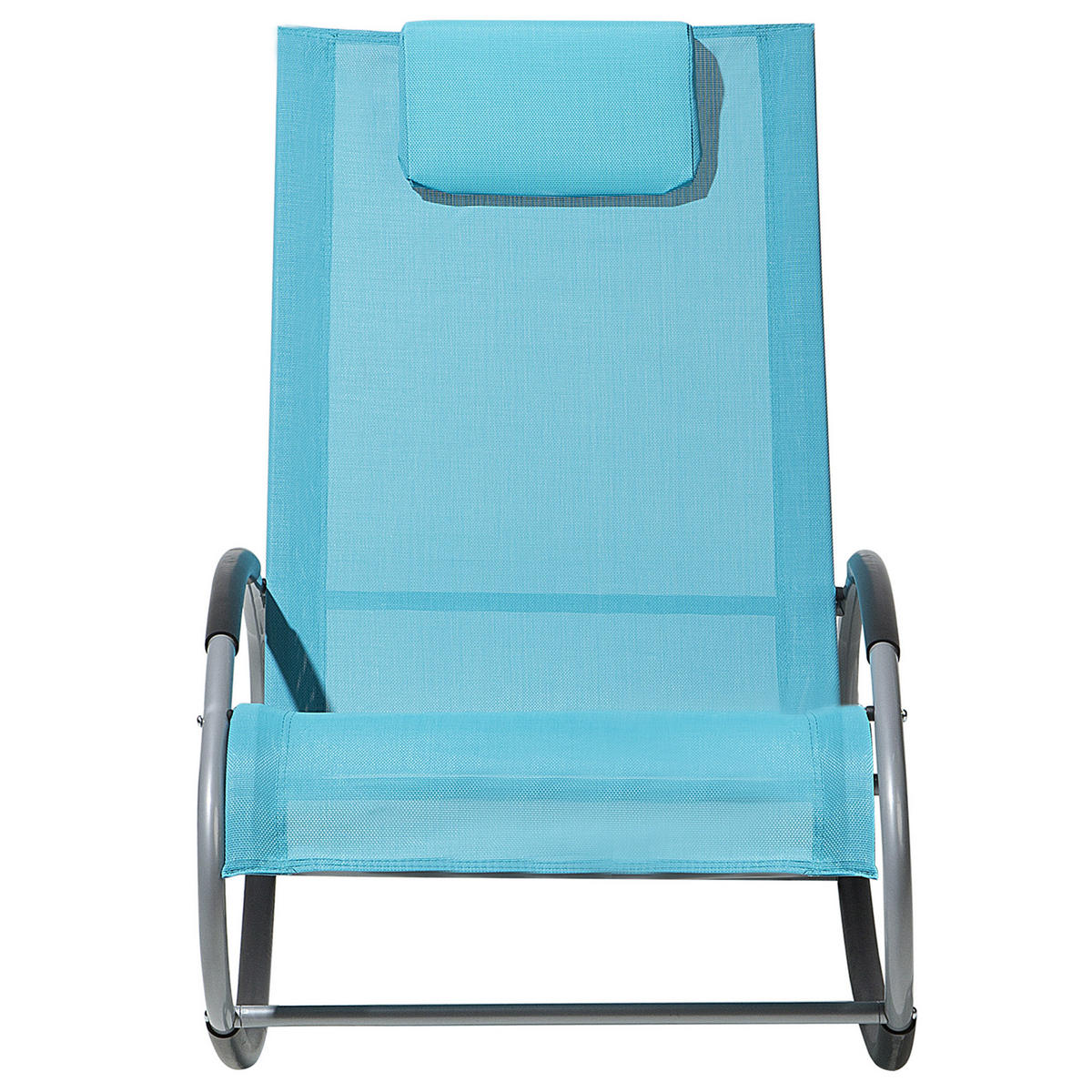 GARTENLIEGE Schaukelfunktion blau Campo - Blau, Metall (62/88/107cm) - Beliani