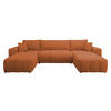 WOHNLANDSCHAFT Furyn U - Schwarz/Orange, Holz/Kunststoff (312/82/145cm) - MIRJAN24