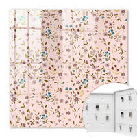 SCHLÜSSELBOX Weiß 30x30 cm – Türöffnung nach rechts - Blumenmuster - Pink, Metall (30/30/5cm) - TULUP
