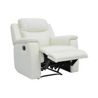 RELAXSESSEL Fernsehsessel Leder - Elfenbeinfarben - EVASION - Weiß, Leder (96/100/95cm) - Vente-Unique