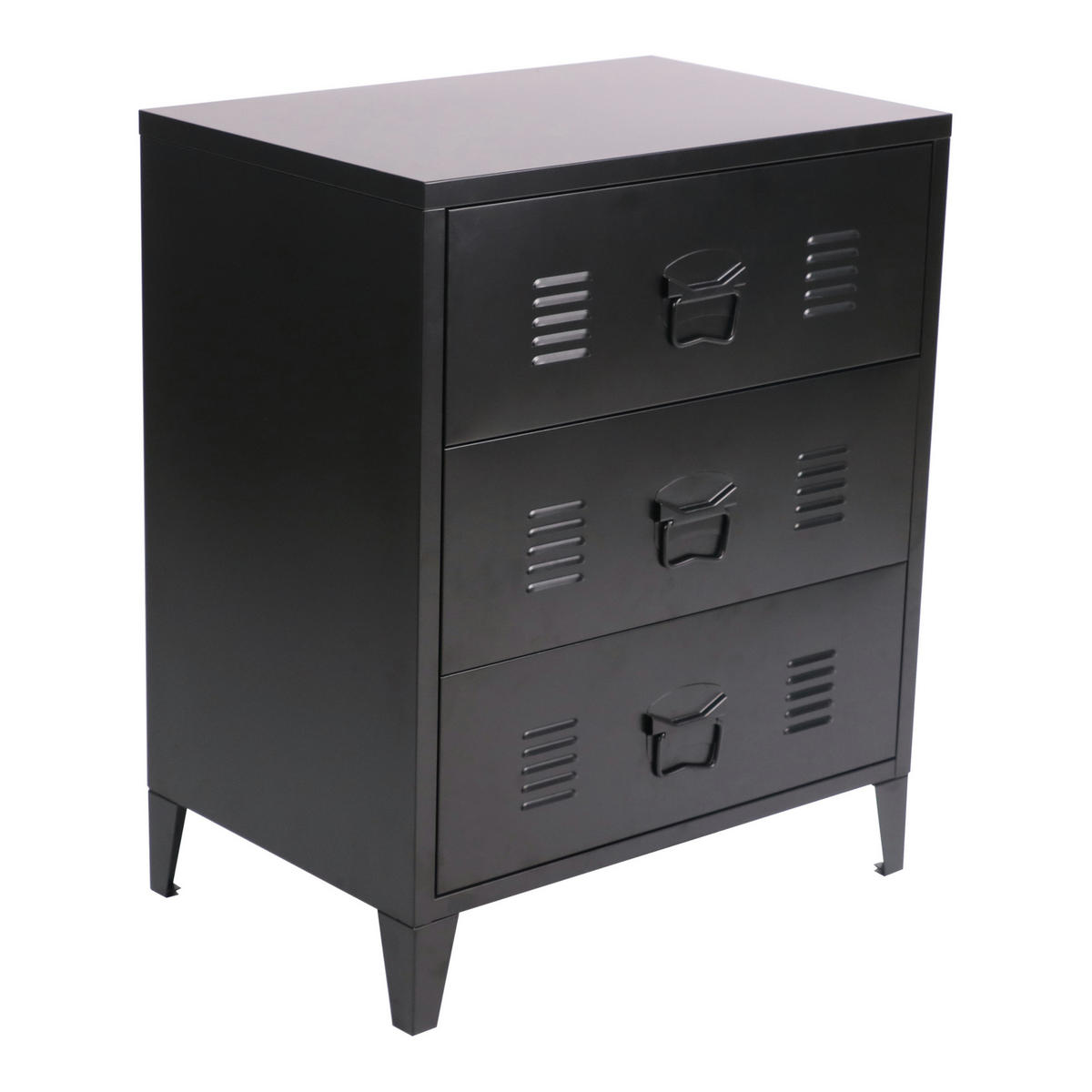 METALLSCHRANK Hämeenlinna - Schwarz, Metall (60/72/40cm) - [en.casa]