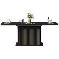 ESSTISCH 120–160/80/76 cm, Schwarz - Schwarz, Holzwerkstoff/Metall (160/80/76cm)