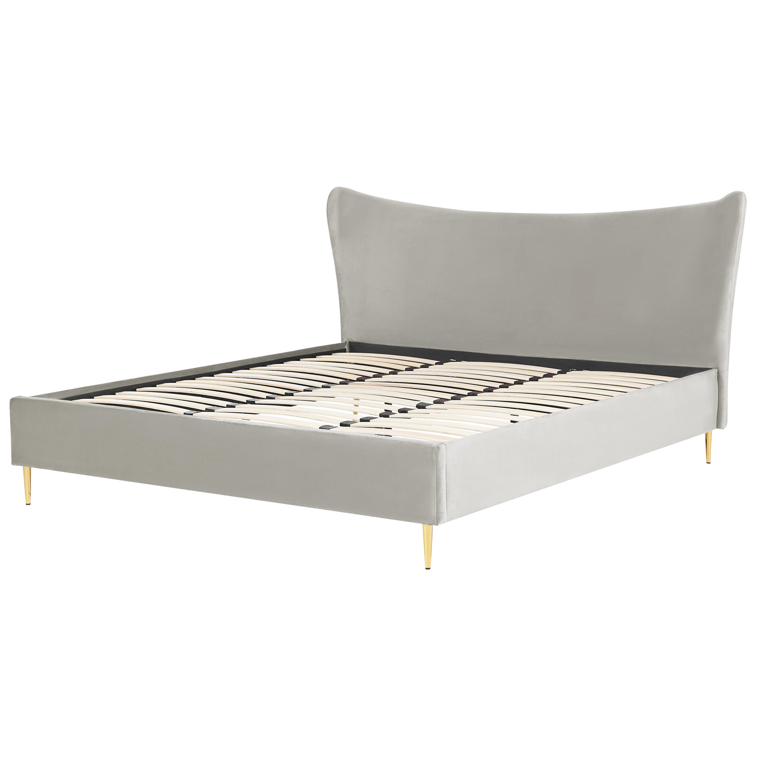 POLSTERBETT 180/200cm Hellgrau Chaleix - Hellgrau, Textil (180/200cm) - Beliani