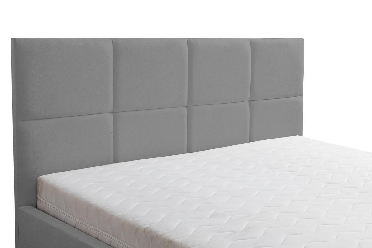POLSTERBETT BETTY mit Kopfteil, 140 x200 cm, Doppelbett mit Bettkasten und Lattenrost aus Velourstoff, Velourstoff, Frabe: Grau - Grau, Holz/Kunststoff (140/200cm) - VENASI MÖBEL