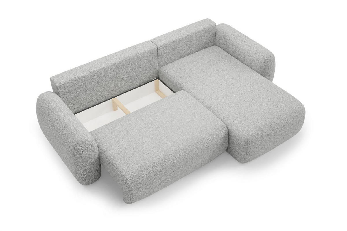 ECKSOFA Gaston Mit Schlaffunktion - Hellgrau, Holzwerkstoff/Textil (304/190cm) - Fun Möbel