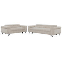SEDACÍ SOUPRAVA PETERS 2+3 - Béžová Manšestr - černá/krémová, kov/textil (262/76/99cm) - MKS