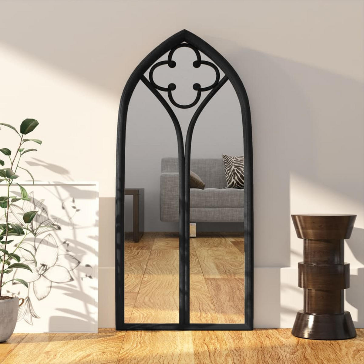 SPIEGEL Schwarz 70x30 cm Eisen für den Innenbereich - Schwarz, Metall (30/70/1cm) - furnicato