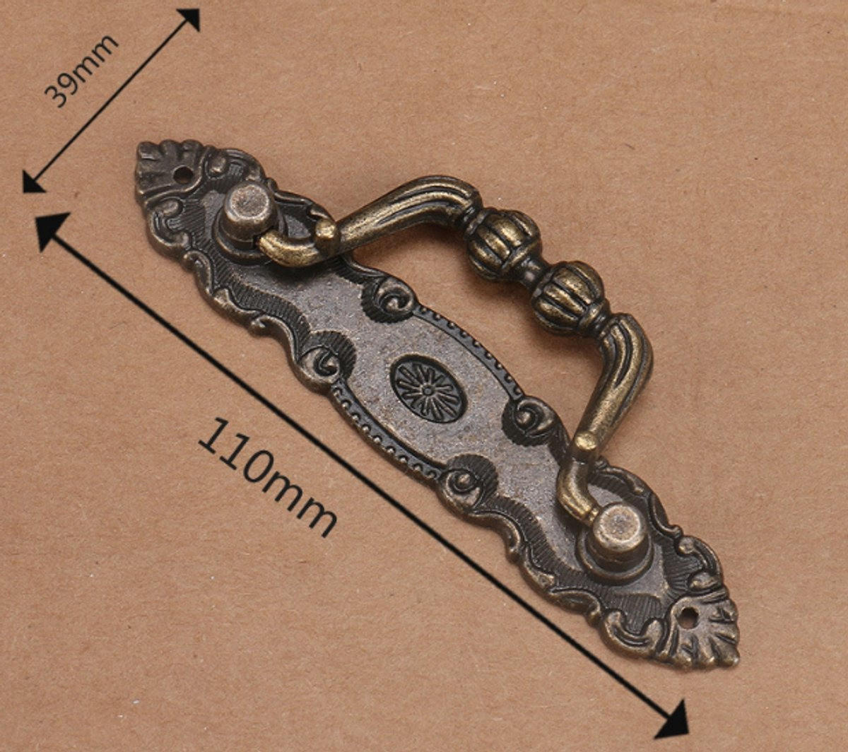 SCHRANKGRIFF 4er-Set Bronze Vintage Metall Lochabstand 87 mm mit Schrauben - Bronzefarben, Metall (3.9/1/11cm) - MCBOSON