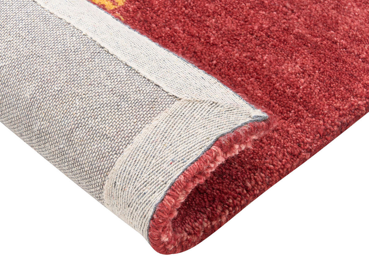 KURZFLOR-GABBEH Yarali 230/160 cm - Rot, Textil (160/230cm) - Beliani