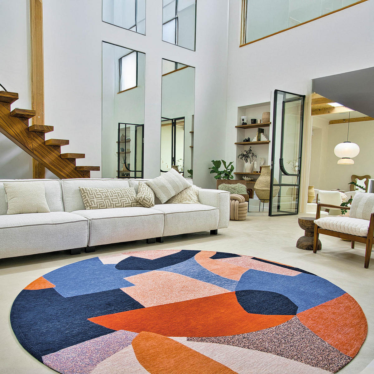 TEPPICH In-/Outdoor Flachgewebe JOY Mehrfarbig 240 x 240 cm - Multicolor, Textil (240/240cm) - Novatrend