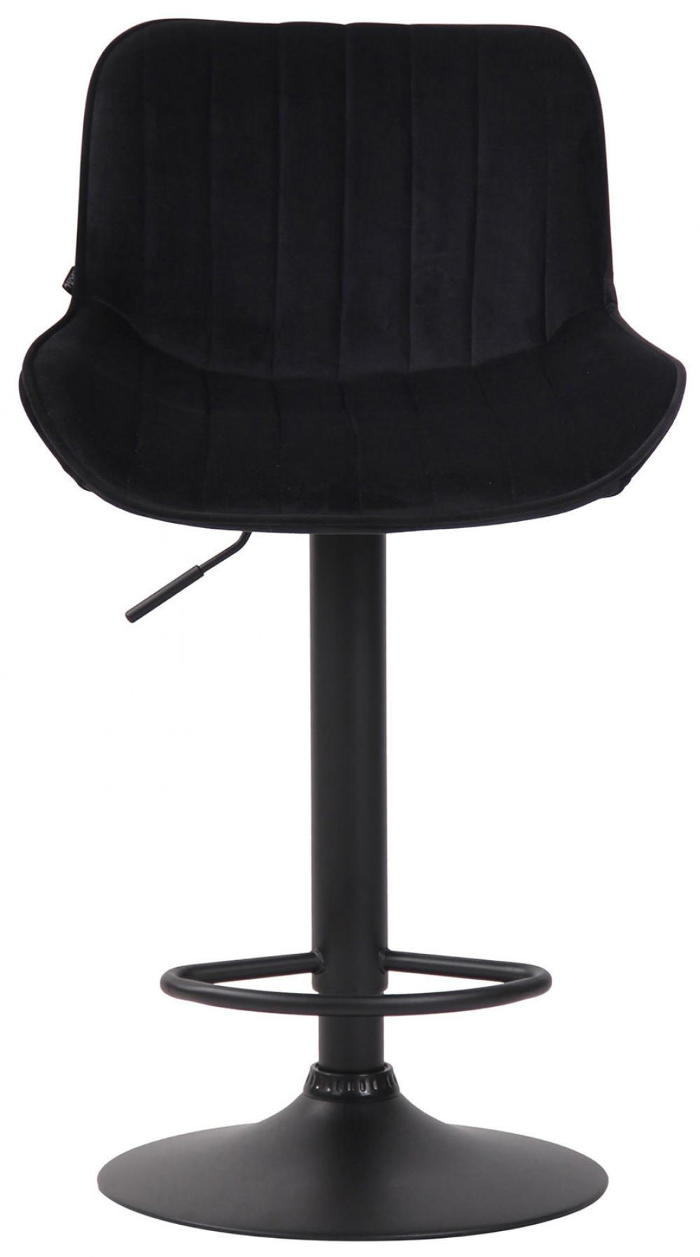 BARHOCKER 2er Set Samt schwarz - Schwarz, Textil/Metall (50/86/50cm) - CLP