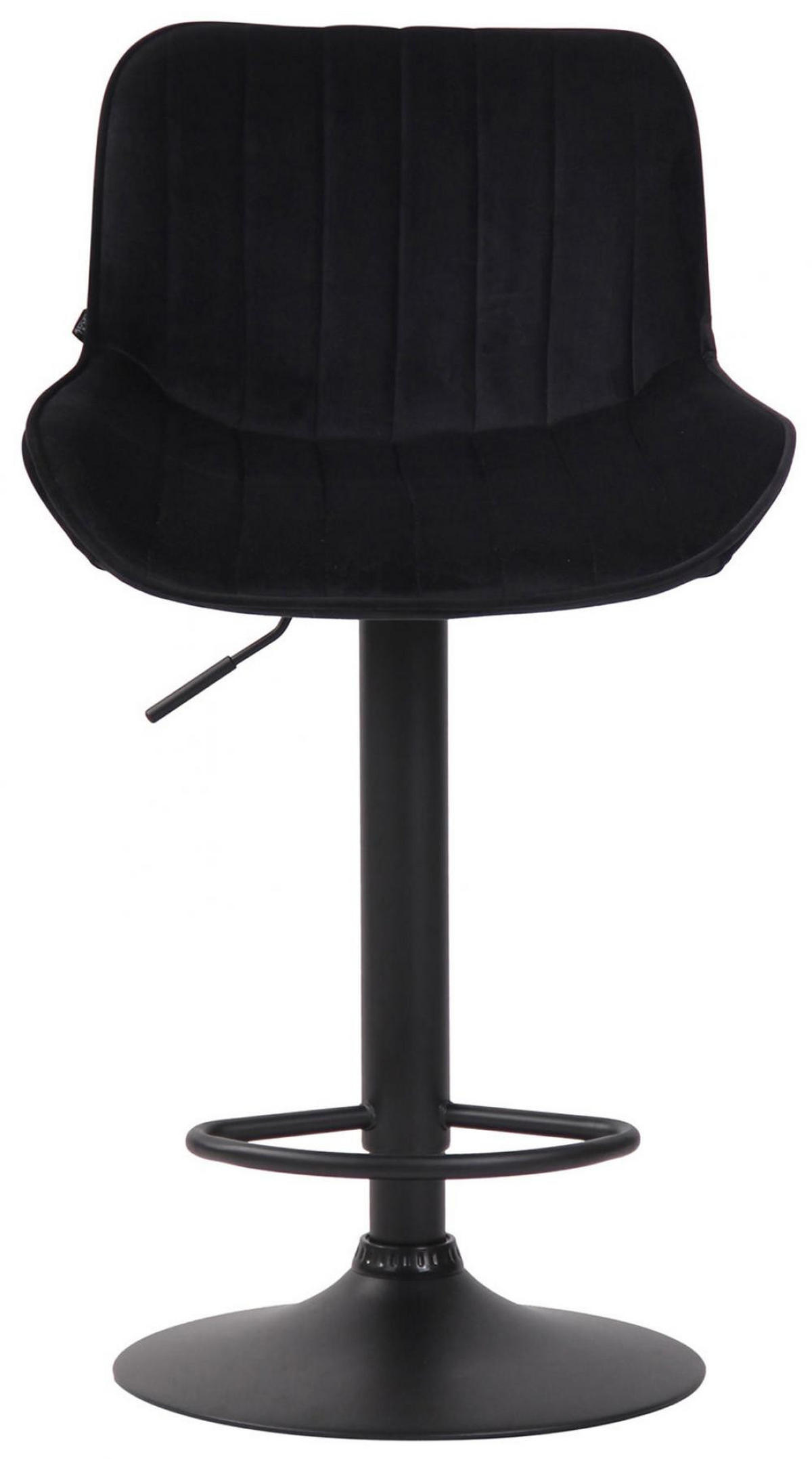 BARHOCKER 2er Set Samt schwarz - Schwarz, Textil/Metall (50/86/50cm) - CLP