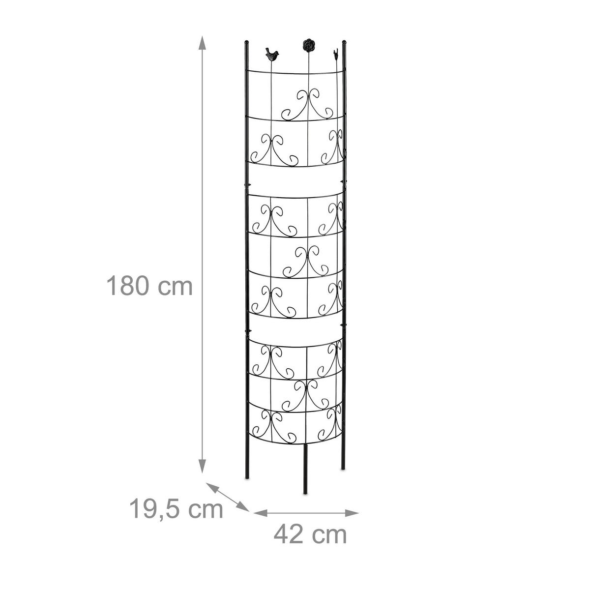 RANKGITTER - Schwarz, Metall (42/180/19.5cm) - Relaxdays