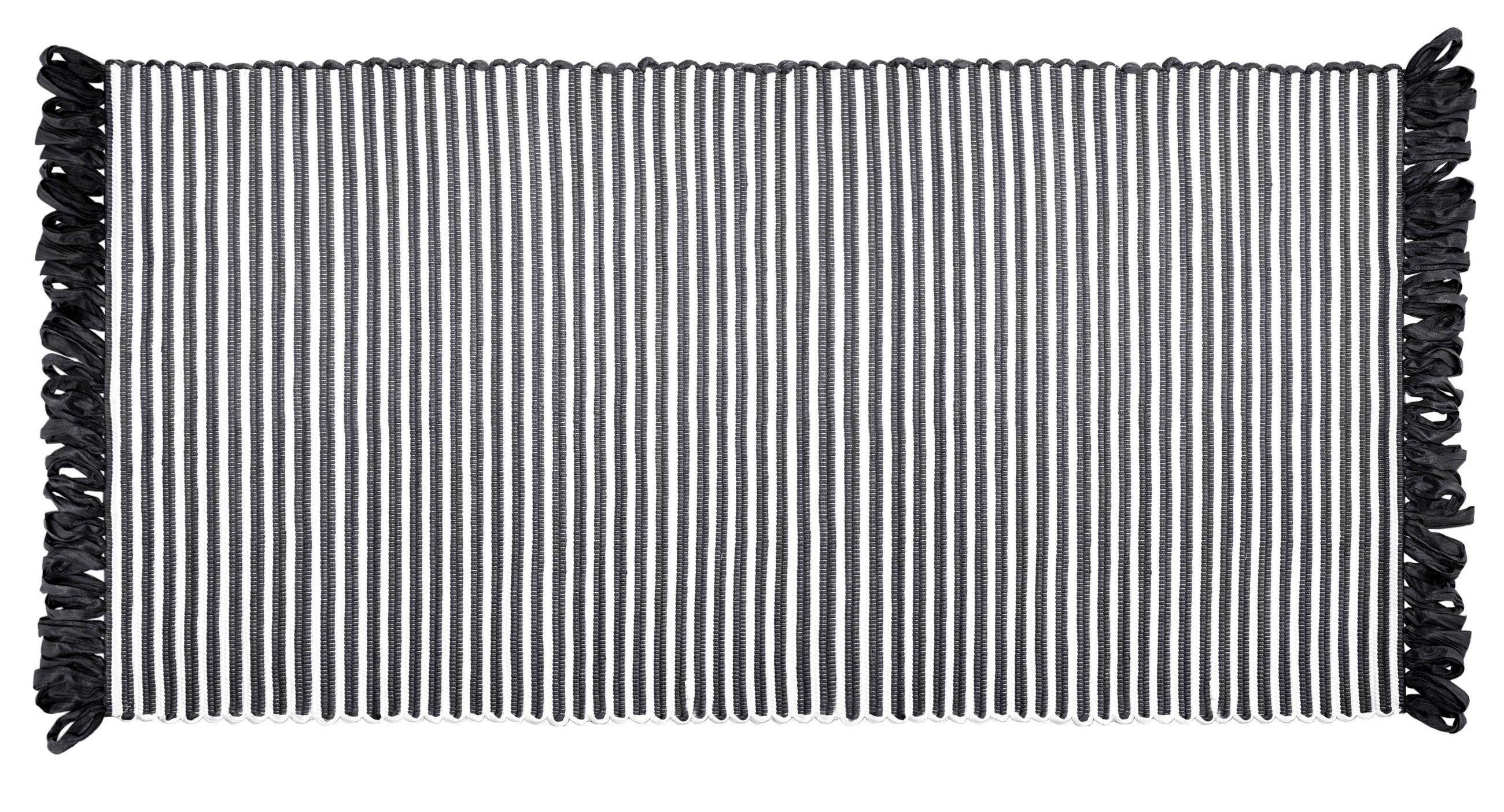 HANDGEWEBTER Läufer 60x120 cm Schwarz - Schwarz, Naturmaterialien/Textil (60/120cm) - Lashuma