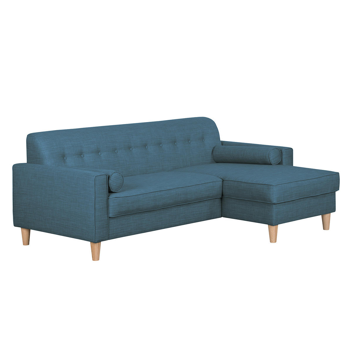 ECSKOFA - Webstoff - Blau, Holz/Textil (202/135cm) - home24