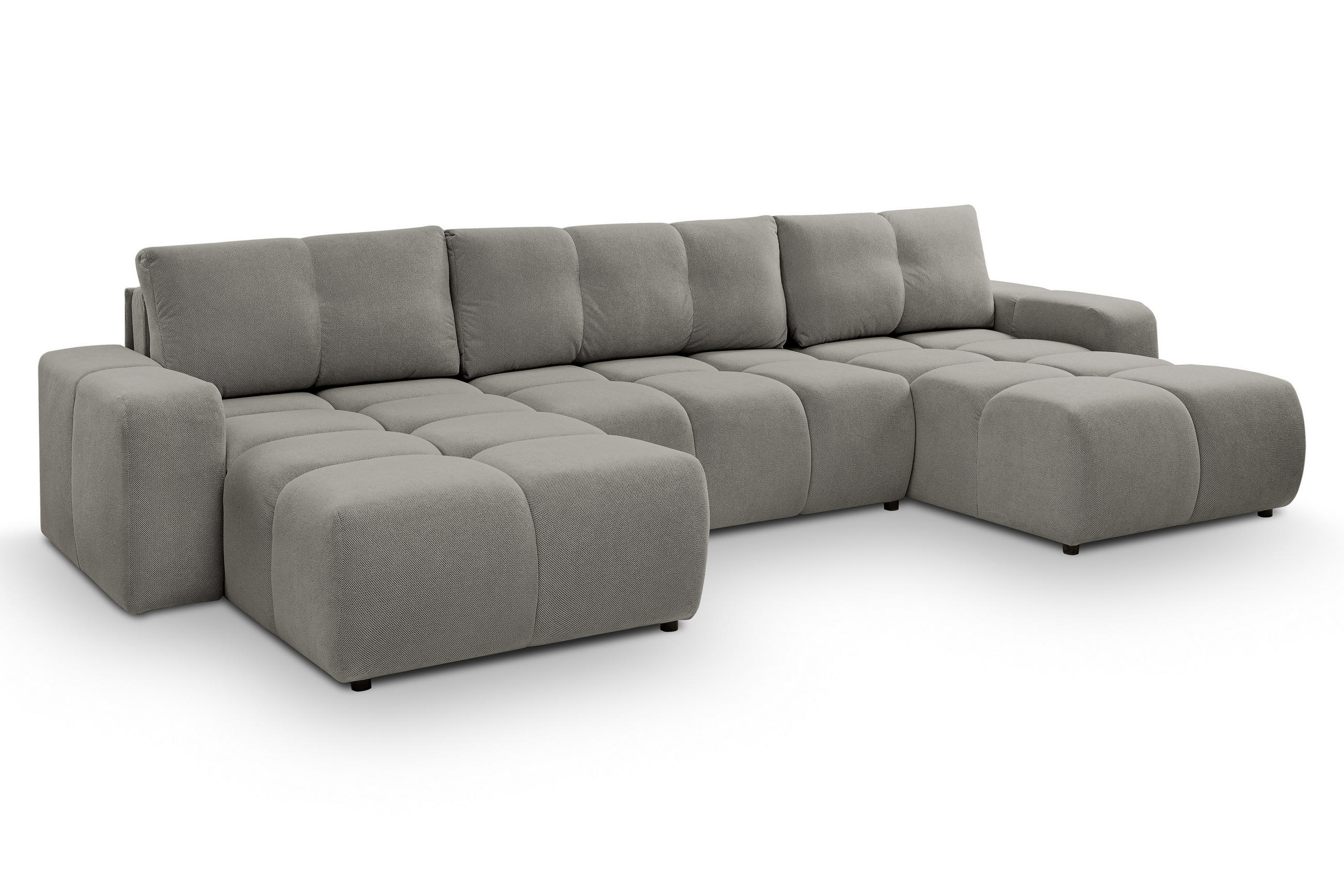 WOHNLANDSCHAFT Hosio Grau 359/177/88 cm mit Schlaffunktion - Schwarz/Grau, Kunststoff/Textil (359/88/177cm) - AX Living