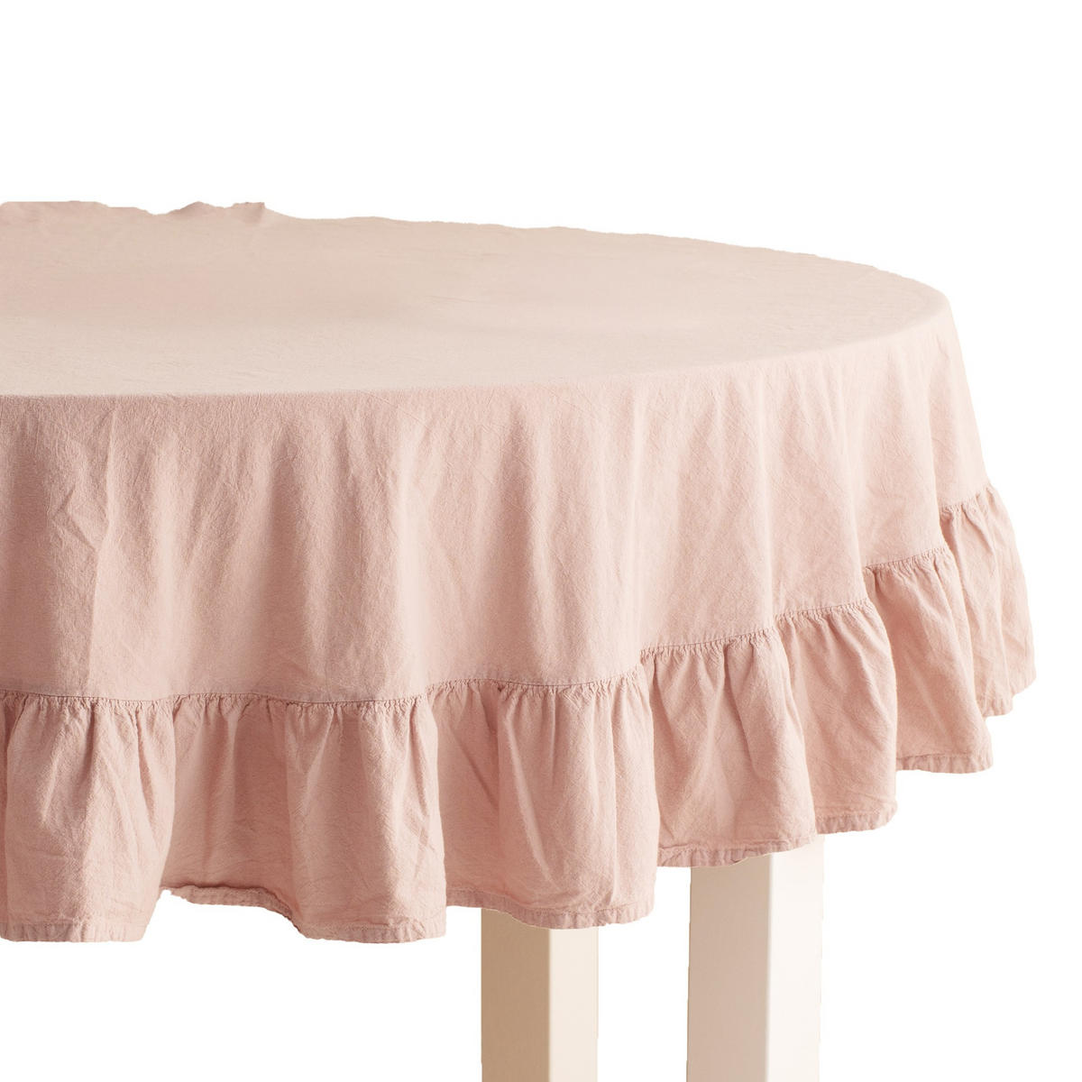 TISCHDECKE Falbines - Hellrosa, Textil (160cm) - home&you