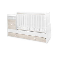 BABYBETT Trend Plus hellbraun 110 x 62 cm, 70 x 160 cm, Schaukelfunktion, Kommode, Schubladen - Braun, Holzwerkstoff (62/110cm) - Lorelli