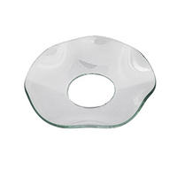 GLAS-KERZENMANSCHETTE (Bobeches) "Gewellt" für Kerzen bis Ø 25 mm - Transparent, Paraffin (7/0.2/7cm) - Holfeuer Crystal Design