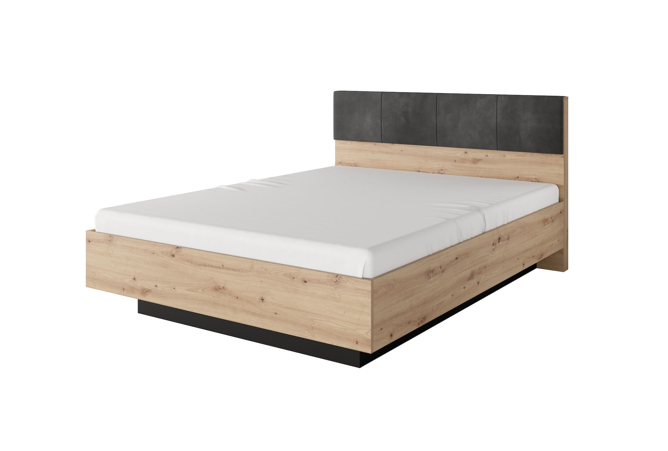 BETT Tally Artisan Eiche / anthrazit 163cm, 210cm, 104cm - Braun, Holz/Holzwerkstoff (160/200cm) - Feldmann-Wohnen