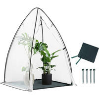 FOLIENGEWÄCHSHAUS, dunkelgrünes Frostschutzgewebe, 120x180 cm - Weiß/Grün, Textil/Metall (120/180/120cm) - Woltu