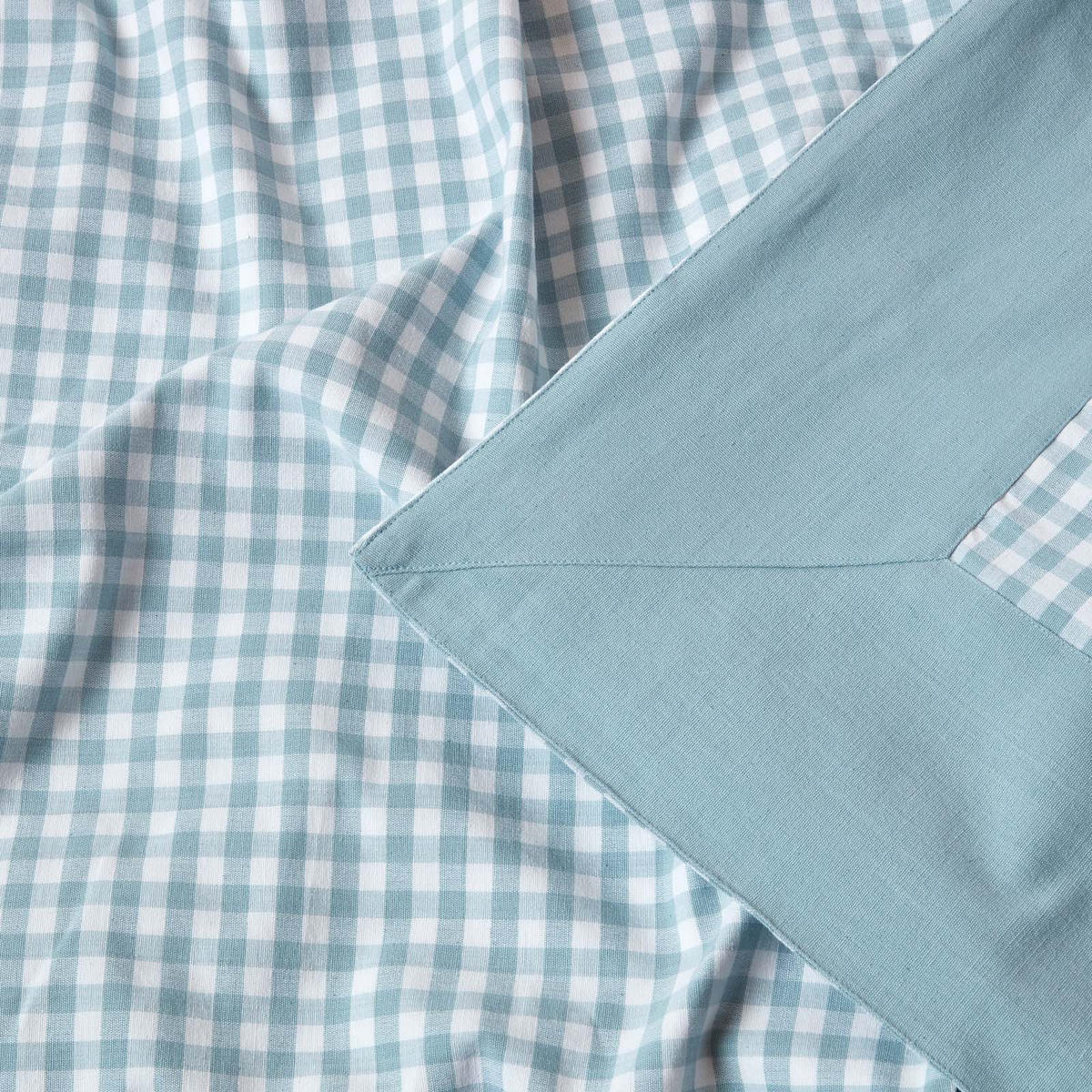 ÜBERWURF 150/200 cm, Vichy Karo 100% Baumwolle - Blau, Textil (150/200cm) - Homescapes