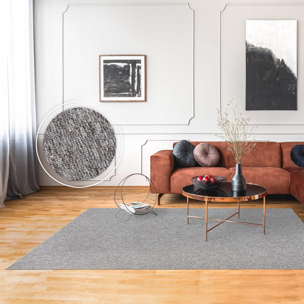 FLACHWEBTEPPICH Waschbar, einfarbig, Grau, 120 x 160 cm - Grau, Textil (160/120cm) - KADIMA DESIGN