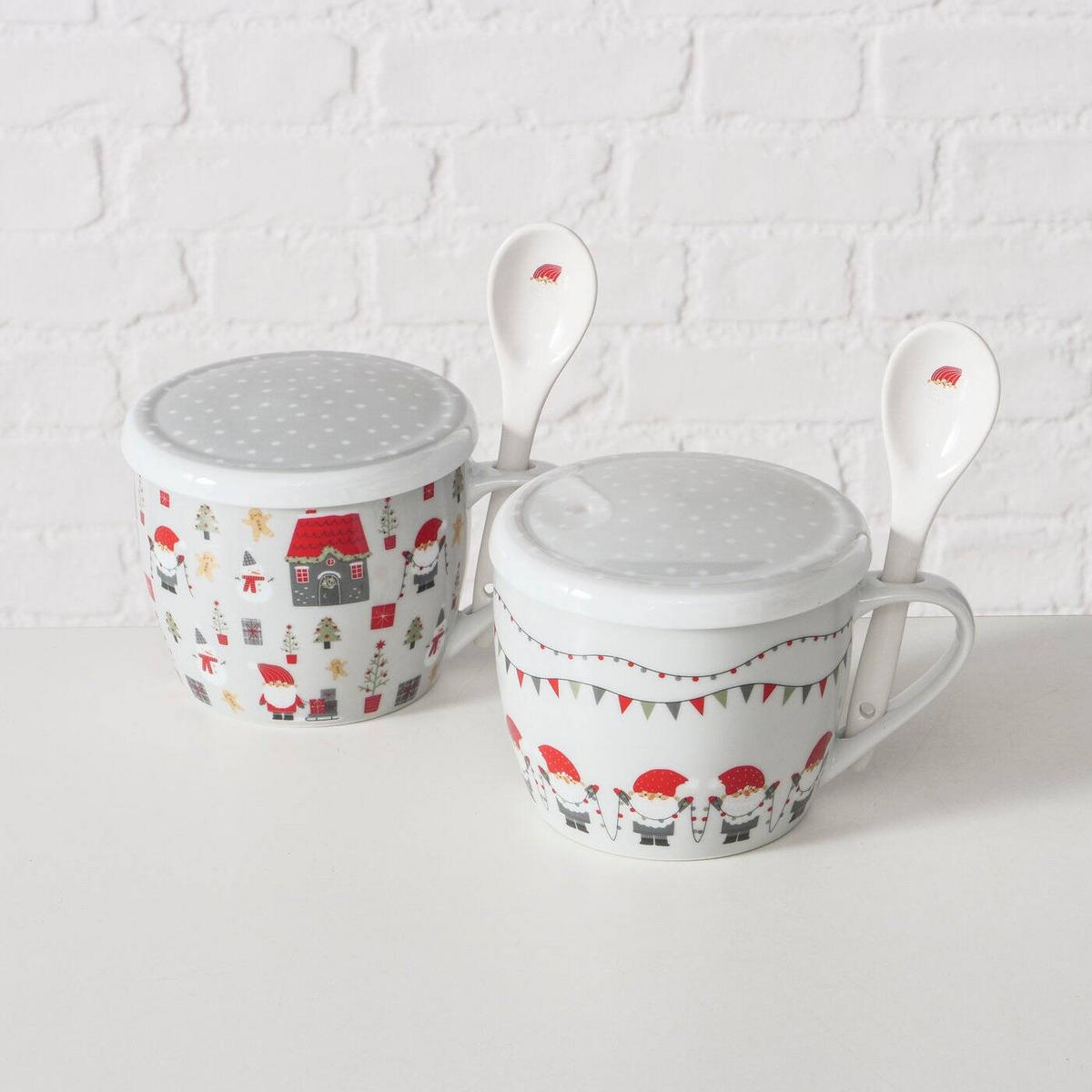 WEIHNACHTSTASSE Jumbo Monti 600 ml - Grau, Keramik (0.6L) - Boltze Home