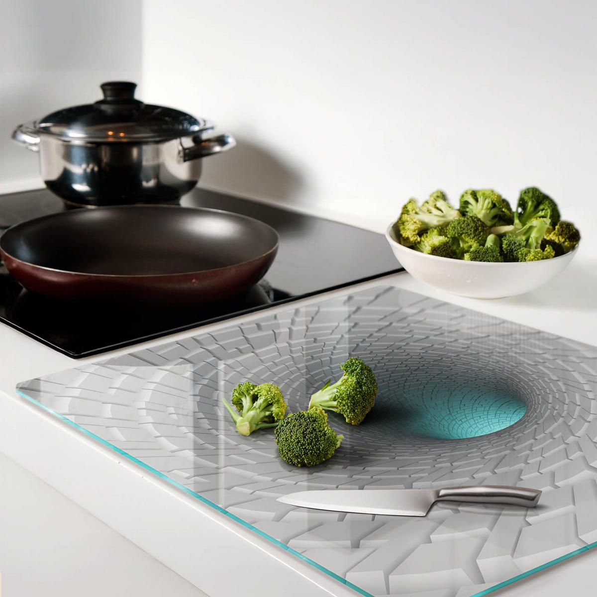 GLASPLATTE 60x52 cm 3D - Braun, Glas (60/0.4/52cm) - TULUP