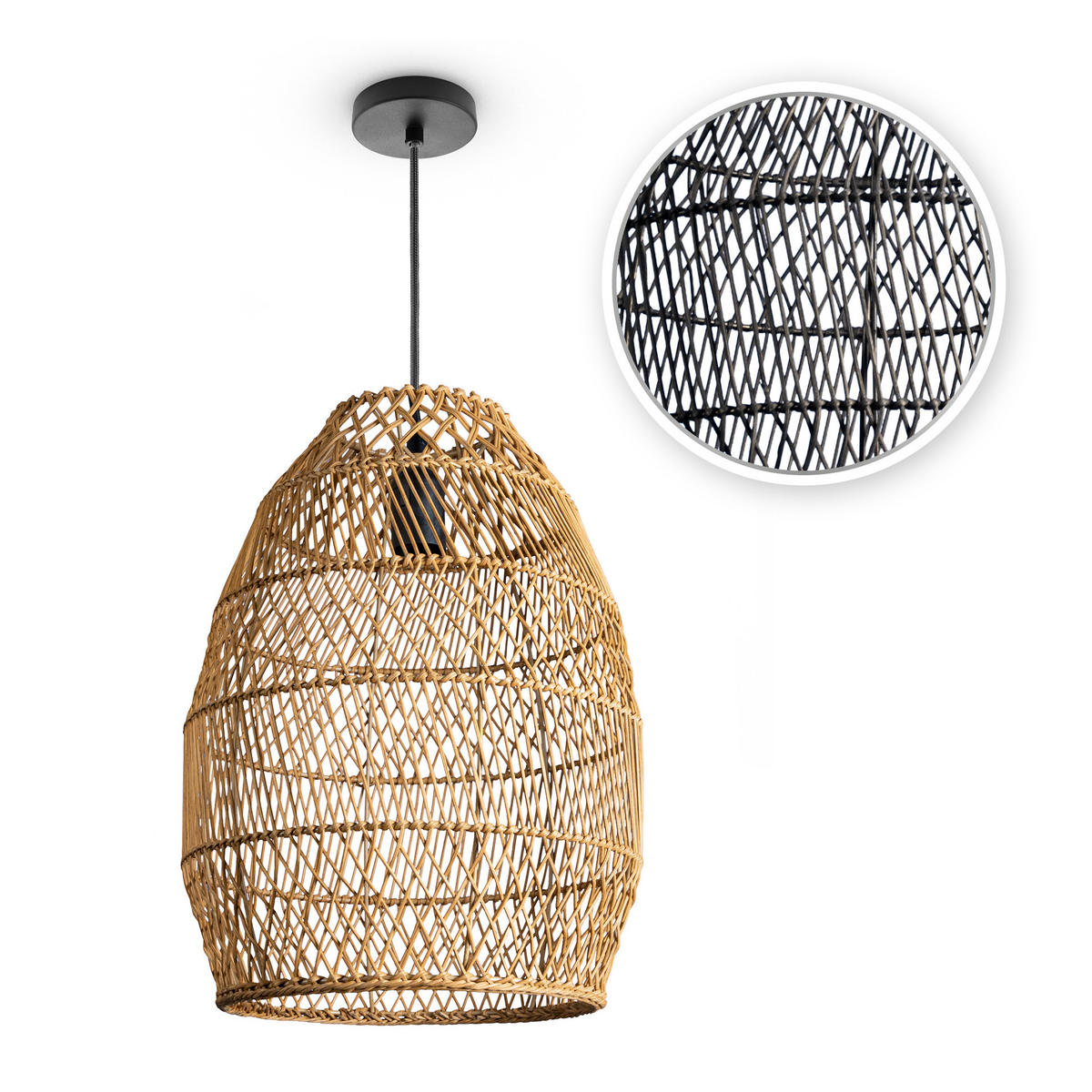 PENDELLEUCHTE Vihmo S - Beige/Schwarz, Metall (30/30/40cm) - Paco Home