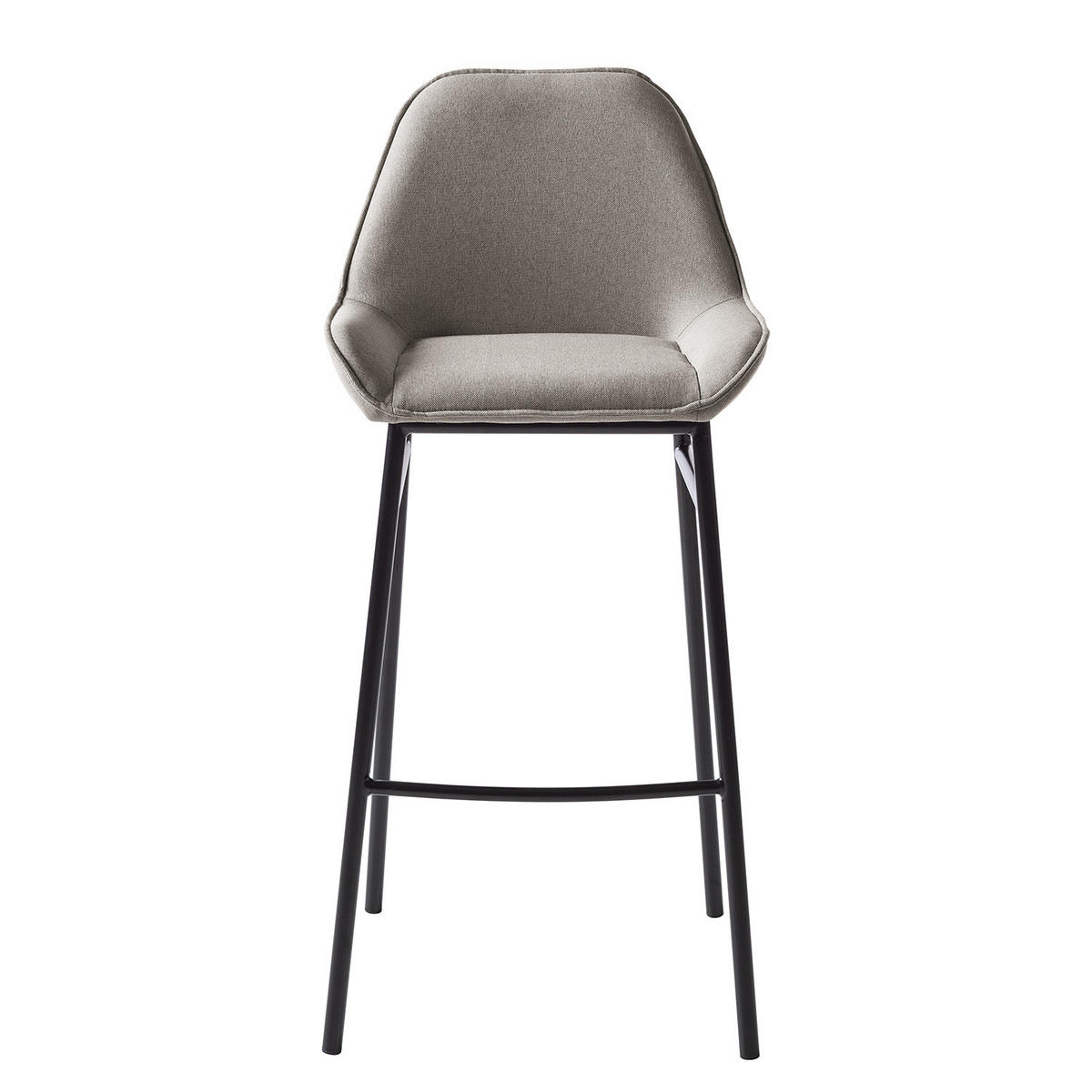 BARSTUHL - 2er-Set - Webstoff / Eisen - Grau / Schwarz - Hellgrau/Schwarz, Kunststoff/Textil (49/105/49cm) - home24