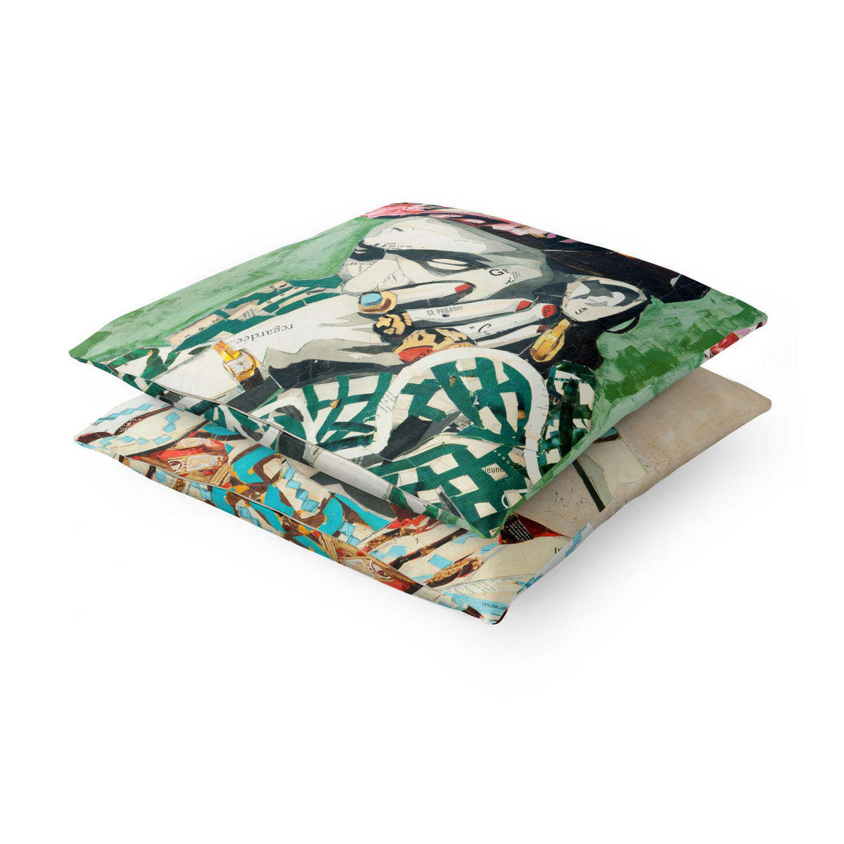 DEKOKISSEN 2er-Set Frida Kahlo - Collagen Duo I 40/40 cm - Multicolor, Textil (40/40cm) - Bilderwelten
