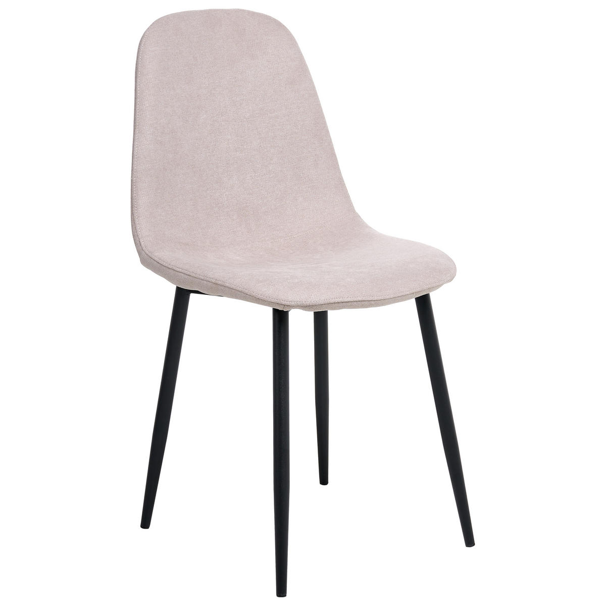 ESSZIMMERSTUHL 4er-Set Beige Crandall - Beige/Schwarz, Textil (44/87/53cm) - Beliani