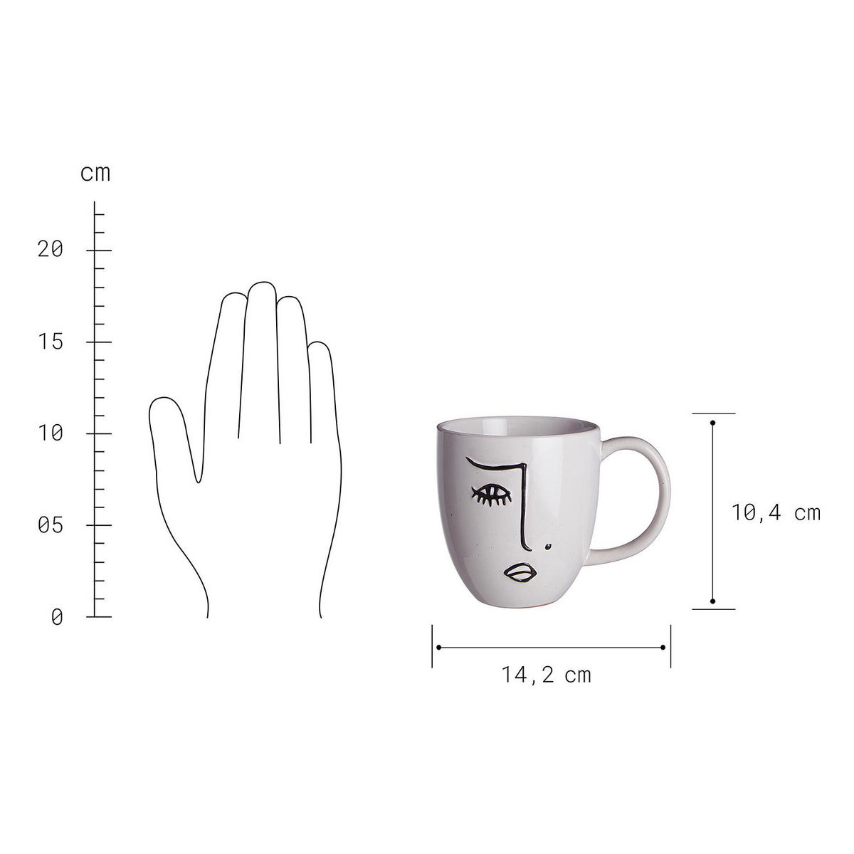 TASSE Line Art - Weiß, Keramik (0.35L) - Butlers