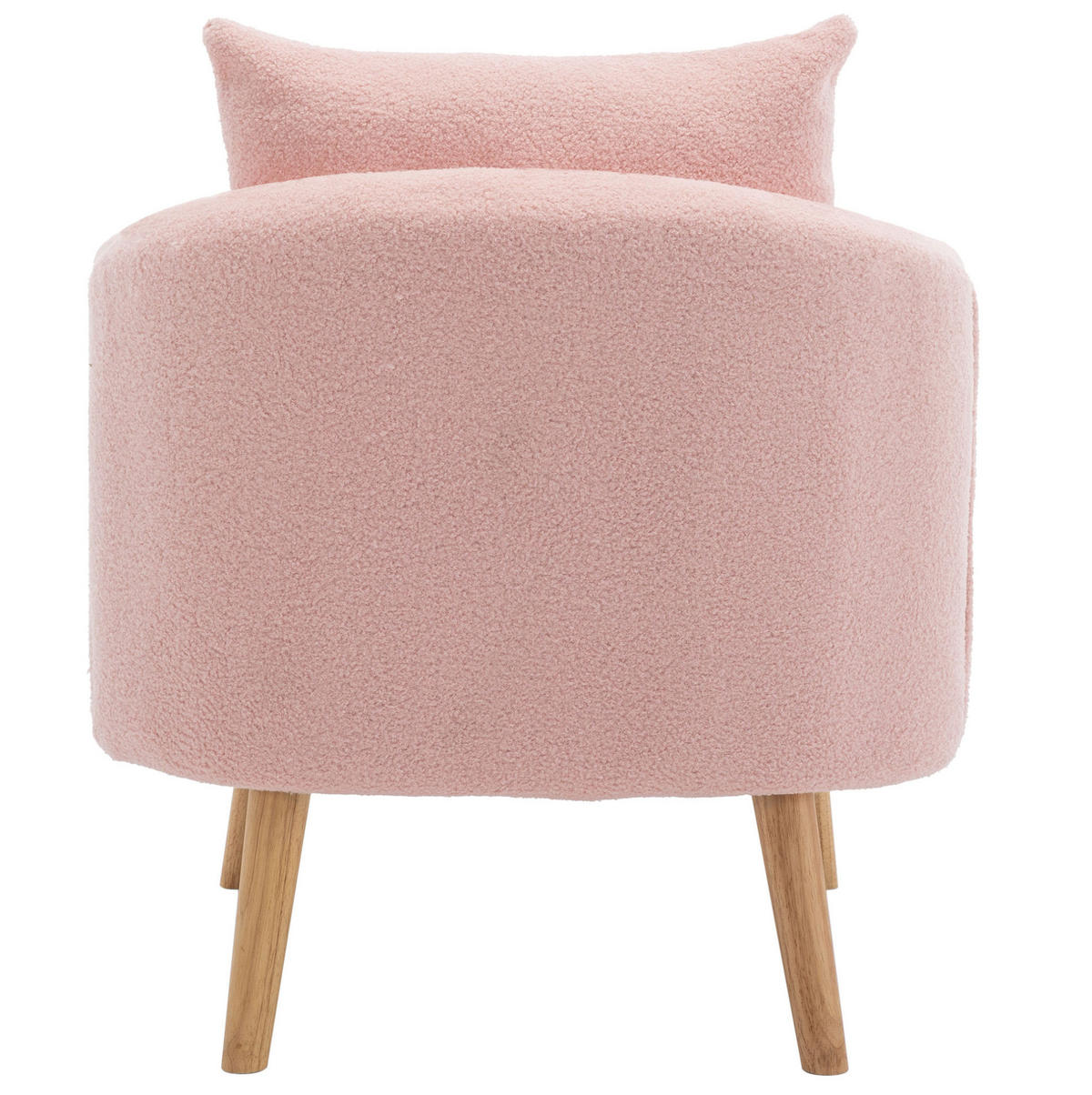 KŘESLO 71/72/71 cm růžové z teddy sametu s polštářem a silným sedákem - růžová, textil (72/71/71cm) - OKWISH
